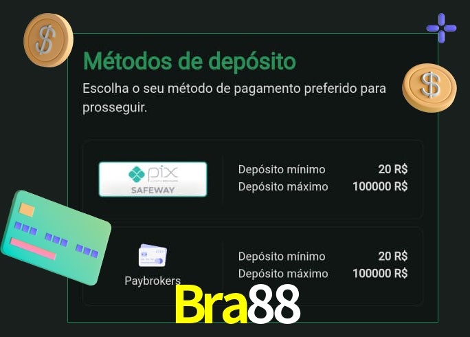 O cassino Bra88 oferece uma grande variedade de métodos de pagamento